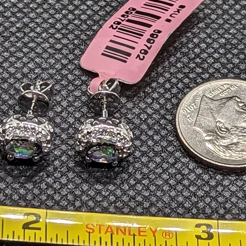 Small Treated Mystic Topaz Studs